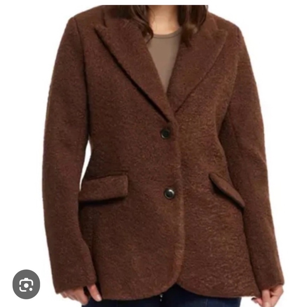 Anthropology Boucle Chocolate winter Blazer size small, medium, XL $200 - Picture 2 of 14